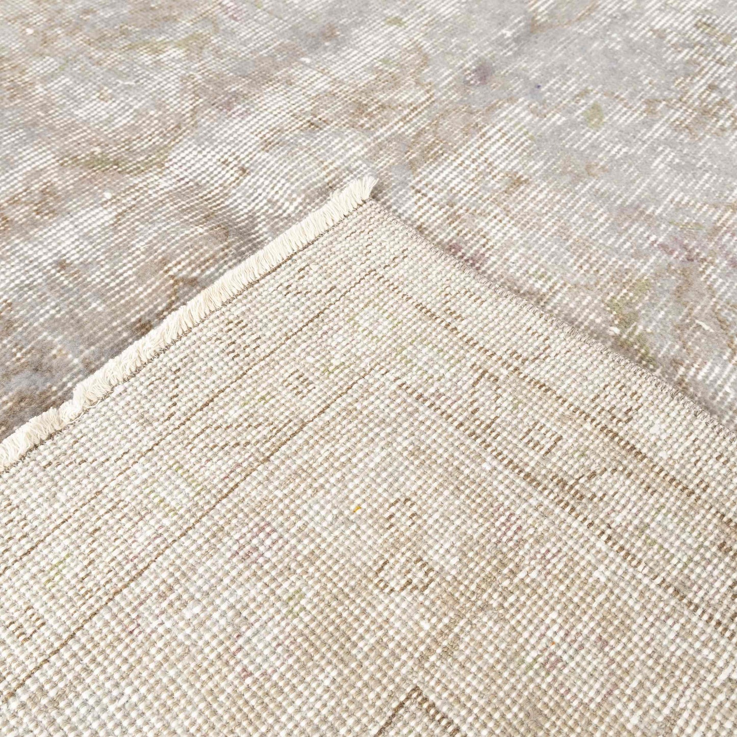 Oriental Rug Vintage Hand Knotted Wool On Cotton 171 x 283 Cm - 5' 8'' x 9' 4'' Stone C009 ER12