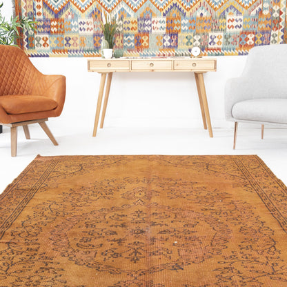 Alfombra oriental vintage anudada a mano de lana sobre algodón 172 x 257 cm - 5' 8'' x 8' 6'' Naranja C011 ER12