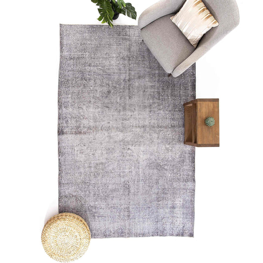 Oriental Rug Vintage Hand Knotted Wool On Cotton 172 x 270 Cm - 5' 8'' x 8' 11'' Grey C008 ER12