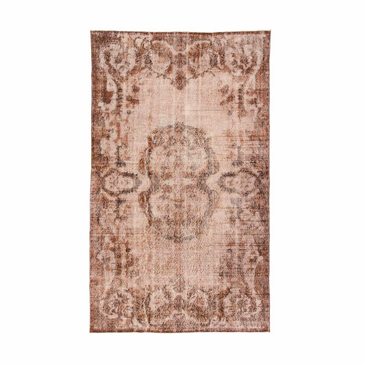 Oriental Rug Vintage Hand Knotted Wool On Cotton 172 x 292 Cm - 5' 8'' x 9' 7'' Orange C011 ER12