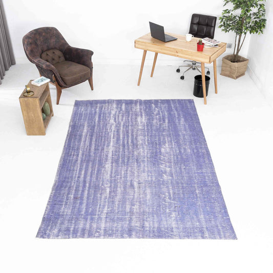 Oriental Rug Vintage Hand Knotted Wool On Cotton 173 x 258 Cm - 5' 9'' x 8' 6'' Lilac C018 ER12