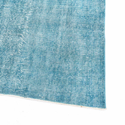 Oriental Rug Vintage Hand Knotted Wool On Cotton 174 x 284 Cm - 5' 9'' x 9' 4'' Turquoise C019 ER12