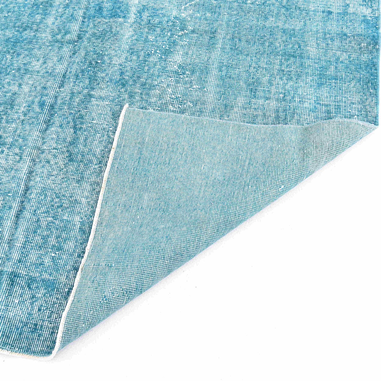 Oriental Rug Vintage Hand Knotted Wool On Cotton 174 x 284 Cm - 5' 9'' x 9' 4'' Turquoise C019 ER12