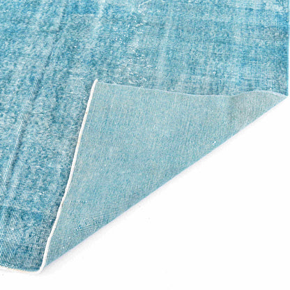 Oriental Rug Vintage Hand Knotted Wool On Cotton 174 x 284 Cm - 5' 9'' x 9' 4'' Turquoise C019 ER12