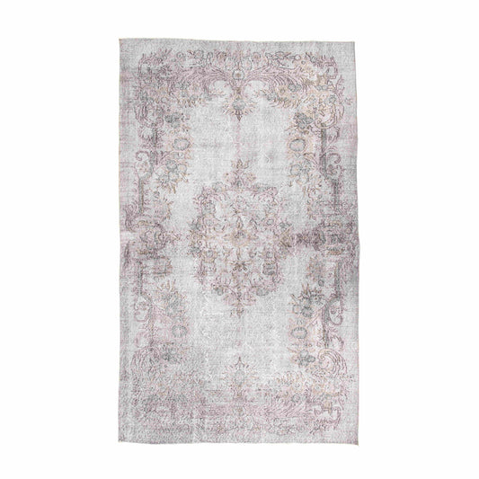 Oriental Rug Vintage Hand Knotted Wool On Cotton 174 x 296 Cm - 5' 9'' x 9' 9'' Grey C008 ER12