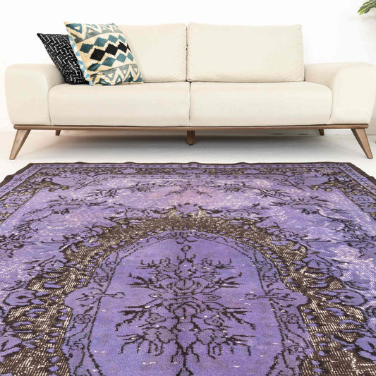 Oriental Rug Vintage Hand Knotted Wool On Cotton 175 x 306 Cm - 5' 9'' x 10' 1'' Purple C017 ER12