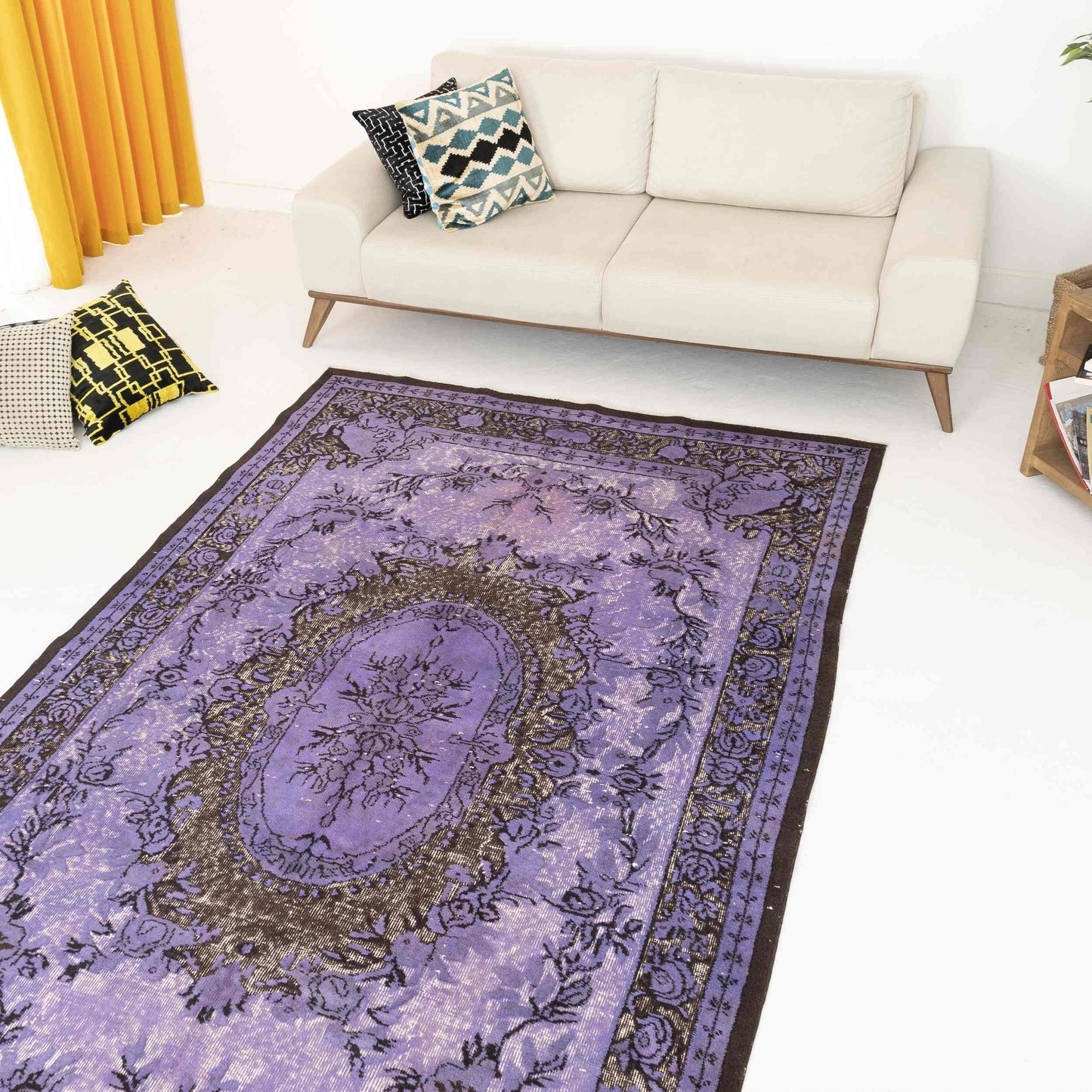 Oriental Rug Vintage Hand Knotted Wool On Cotton 175 x 306 Cm - 5' 9'' x 10' 1'' Purple C017 ER12