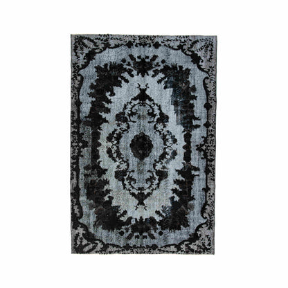 Oriental Rug Vintage Hand Knotted Wool On Cotton 177 x 268 Cm - 5' 10'' x 8' 10'' Black C002 ER12