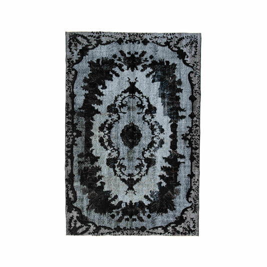 Oriental Rug Vintage Hand Knotted Wool On Cotton 177 x 268 Cm - 5' 10'' x 8' 10'' Black C002 ER12