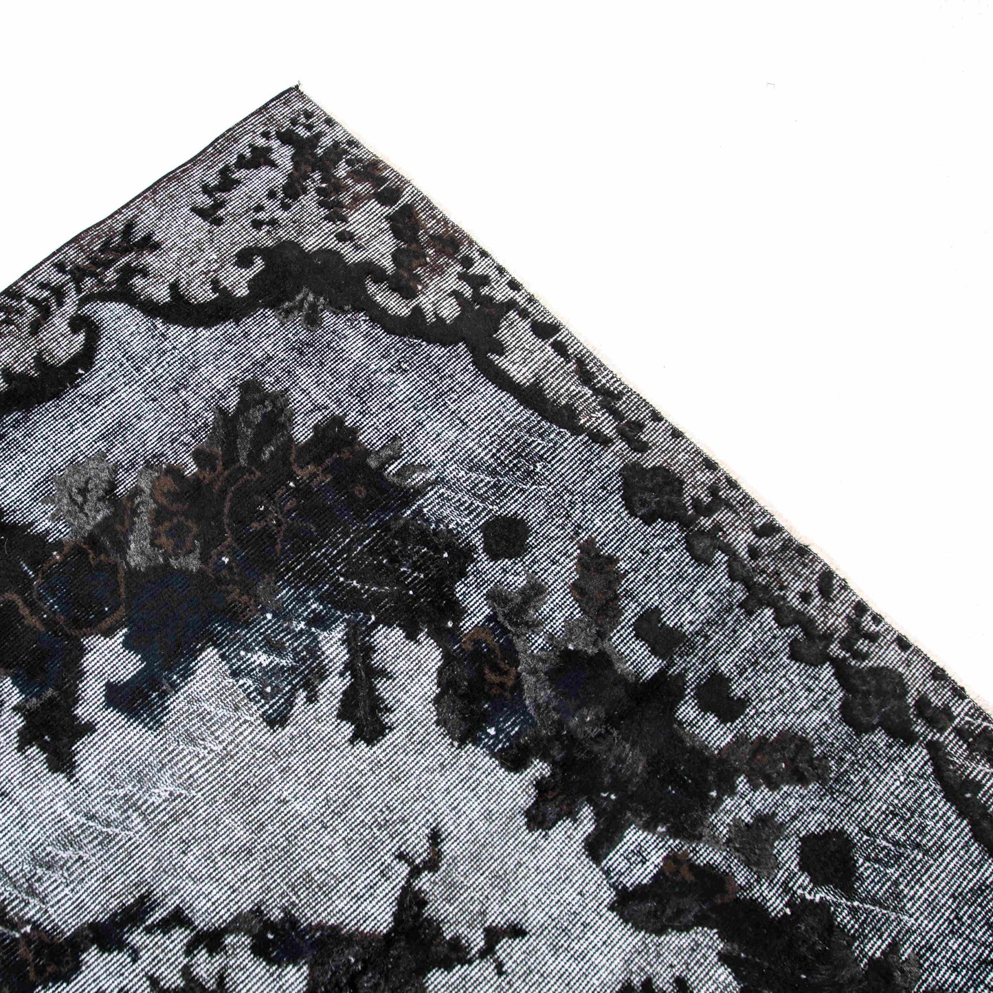 Oriental Rug Vintage Hand Knotted Wool On Cotton 177 x 268 Cm - 5' 10'' x 8' 10'' Black C002 ER12