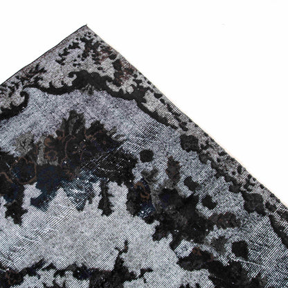 Oriental Rug Vintage Hand Knotted Wool On Cotton 177 x 268 Cm - 5' 10'' x 8' 10'' Black C002 ER12