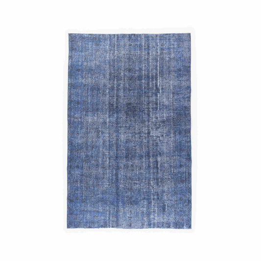 Oriental Rug Vintage Hand Knotted Wool On Cotton 177 x 280 Cm - 5' 10'' x 9' 3'' Navy Blue C012 ER12