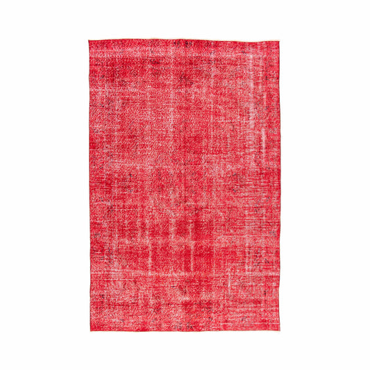 Oriental Rug Vintage Hand Knotted Wool On Cotton 182 x 278 Cm - 6' x 9' 2'' Red C014 ER12