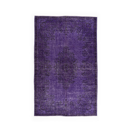 Oriental Rug Vintage Hand Knotted Wool On Cotton 183 x 292 Cm - 6' 1'' x 9' 7'' Purple C017 ER12