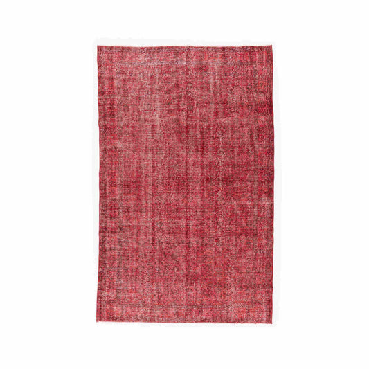 Oriental Rug Vintage Hand Knotted Wool On Cotton 186 x 300 Cm - 6' 2'' x 9' 11'' Red C014 ER12