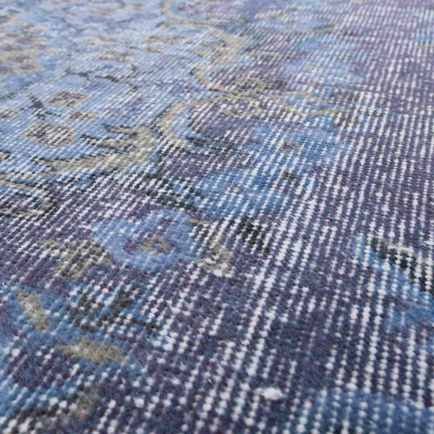 Oriental Rug Vintage Hand Knotted Wool On Cotton 191 x 298 Cm - 6' 4'' x 9' 10'' Navy Blue C012 ER12