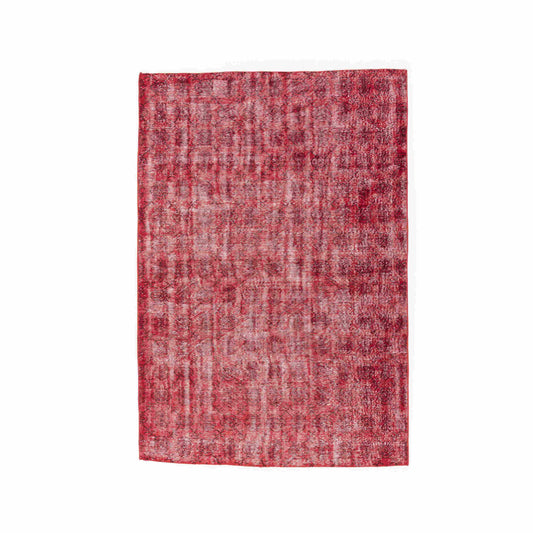 Oriental Rug Vintage Hand Knotted Wool On Cotton 193 x 280 Cm - 6' 4'' x 9' 3'' Red C014 ER12