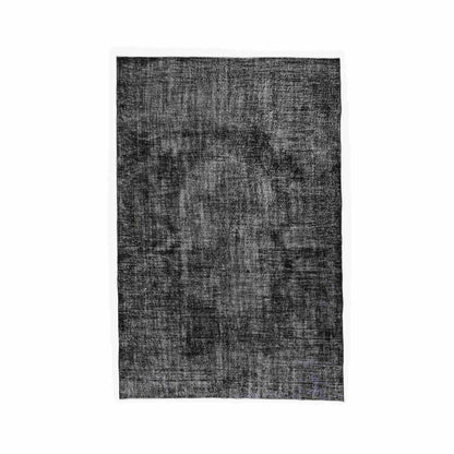 Oriental Rug Vintage Hand Knotted Wool On Cotton 193 x 295 Cm - 6' 4'' x 9' 9'' Black C002 ER12