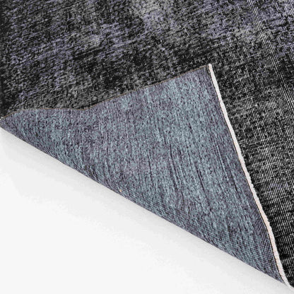 Oriental Rug Vintage Hand Knotted Wool On Cotton 193 x 295 Cm - 6' 4'' x 9' 9'' Black C002 ER12