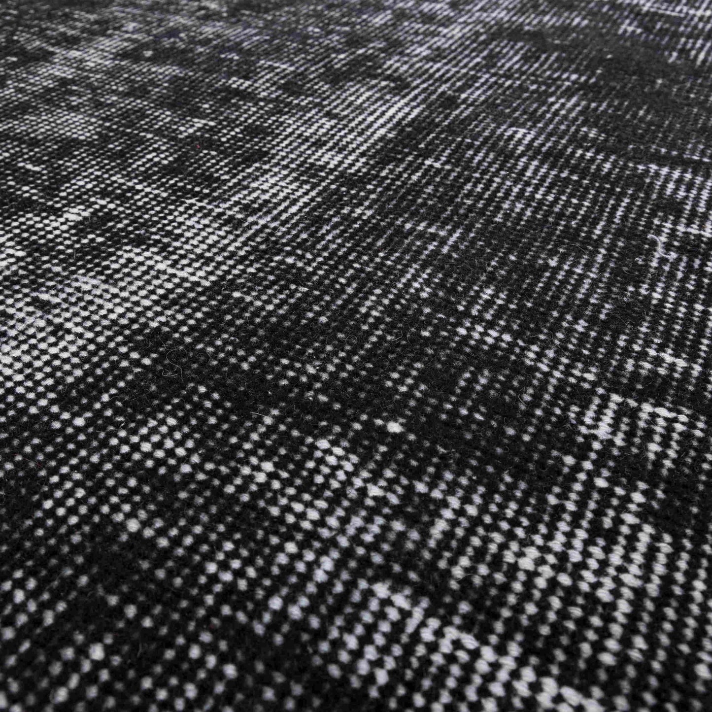 Oriental Rug Vintage Hand Knotted Wool On Cotton 193 x 295 Cm - 6' 4'' x 9' 9'' Black C002 ER12