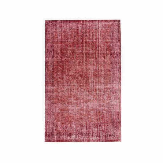 Oriental Rug Vintage Hand Knotted Wool On Cotton 195 x 315 Cm - 6' 5'' x 10' 5'' Red C014 ER23