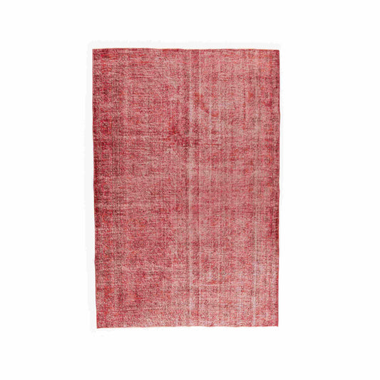 Oriental Rug Vintage Hand Knotted Wool On Cotton 198 x 297 Cm - 6' 6'' x 9' 9'' Red C014 ER23
