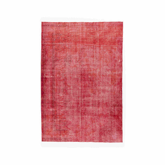 Oriental Rug Vintage Hand Knotted Wool On Cotton 200 x 293 Cm - 6' 7'' x 9' 8'' Red C014 ER23