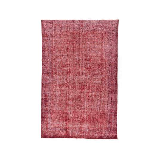 Oriental Rug Vintage Hand Knotted Wool On Cotton 201 x 315 Cm - 6' 8'' x 10' 5'' Red C014 ER23