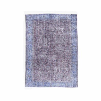 Oriental Rug Vintage Hand Knotted Wool On Cotton 206 x 292 Cm - 6' 10'' x 9' 7'' Navy Blue C012 ER23