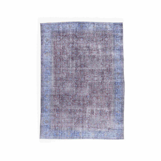 Oriental Rug Vintage Hand Knotted Wool On Cotton 206 x 292 Cm - 6' 10'' x 9' 7'' Navy Blue C012 ER23