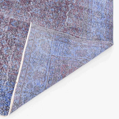 Oriental Rug Vintage Hand Knotted Wool On Cotton 206 x 292 Cm - 6' 10'' x 9' 7'' Navy Blue C012 ER23