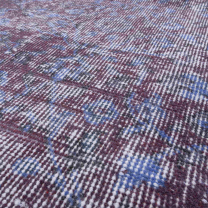 Oriental Rug Vintage Hand Knotted Wool On Cotton 206 x 292 Cm - 6' 10'' x 9' 7'' Navy Blue C012 ER23