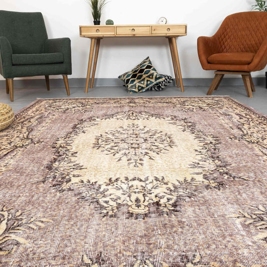 Oriental Rug Vintage Hand Knotted Wool On Cotton 208 x 300 Cm - 6' 10'' x 9' 11'' Multicolor C016 ER23