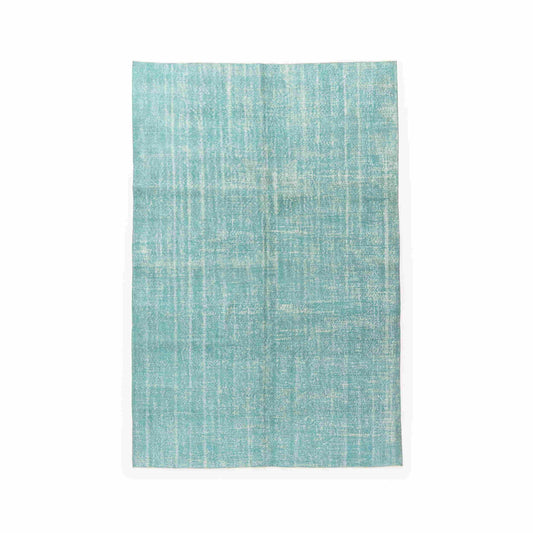 Oriental Rug Vintage Hand Knotted Wool On Cotton 210 x 312 Cm - 6' 11'' x 10' 3'' Green C003 ER23