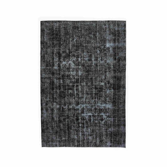 Oriental Rug Vintage Hand Knotted Wool On Cotton 216 x 323 Cm - 7' 2'' x 10' 8'' Black C002 ER23