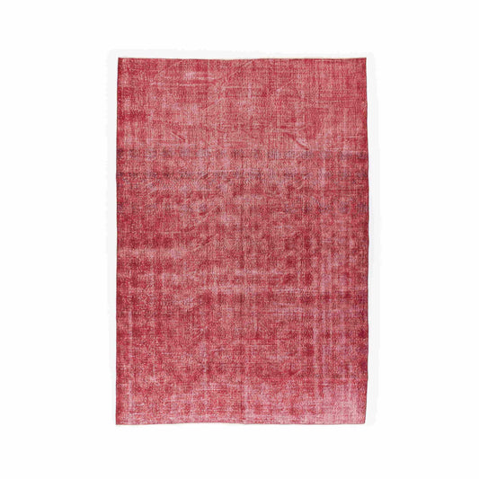 Oriental Rug Vintage Hand Knotted Wool On Cotton 221 x 319 Cm - 7' 4'' x 10' 6'' Red C014 ER23