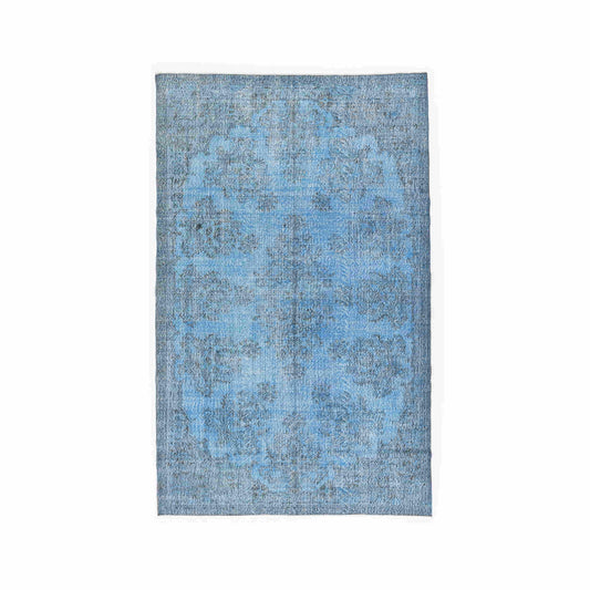 Oriental Rug Vintage Hand Knotted Wool On Cotton 222 x 357 Cm - 7' 4'' x 11' 9'' Blue C010 ER23