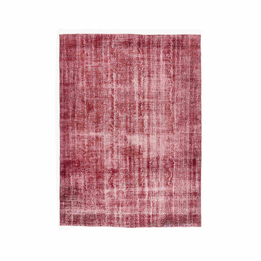 Oriental Rug Vintage Hand Knotted Wool On Cotton 225 x 208 Cm - 7' 5'' x 6' 10'' Red C014 ER12