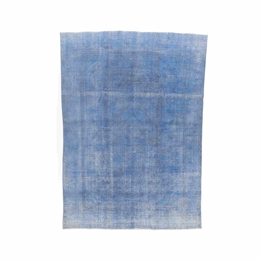 Oriental Rug Vintage Hand Knotted Wool On Cotton 237 x 336 Cm - 7' 10'' x 11' 1'' Navy Blue C012 ER23