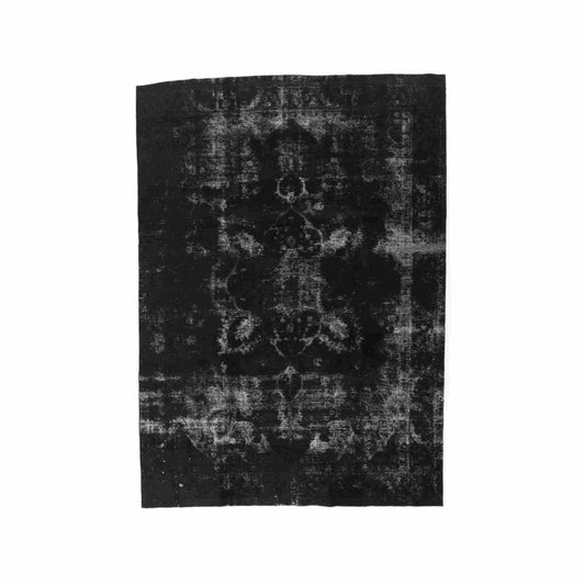 Oriental Rug Vintage Hand Knotted Wool On Cotton 240 x 336 Cm - 7' 11'' x 11' 1'' Black C002 ER23