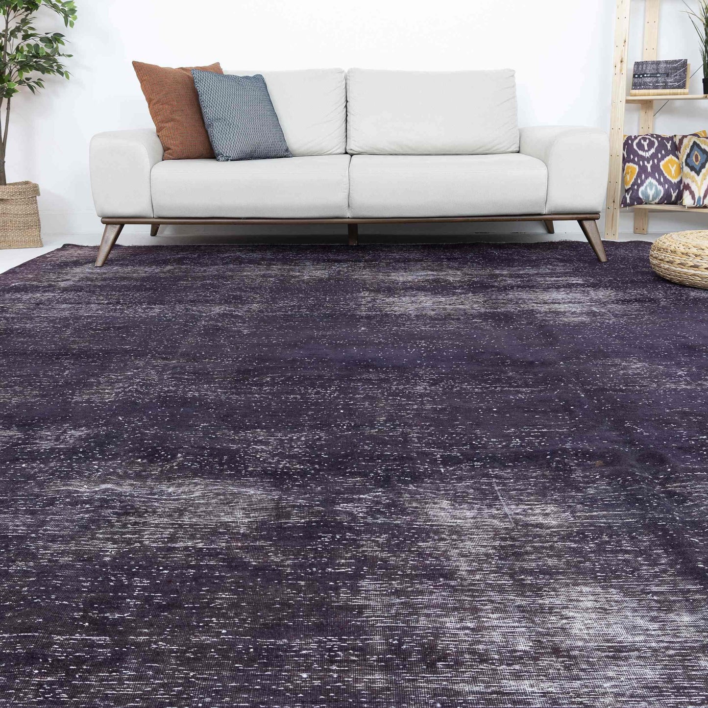 Oriental Rug Vintage Hand Knotted Wool On Cotton 280 x 405 Cm - 9' 3'' x 13' 4'' Purple C017 ER34
