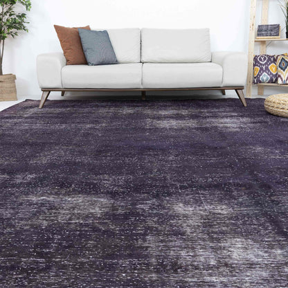 Oriental Rug Vintage Hand Knotted Wool On Cotton 280 x 405 Cm - 9' 3'' x 13' 4'' Purple C017 ER34