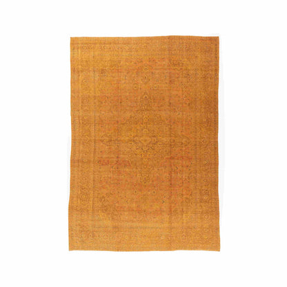 Oriental Rug Vintage Hand Knotted Wool On Cotton 280 x 407 Cm - 9' 3'' x 13' 5'' Orange C011 ER34