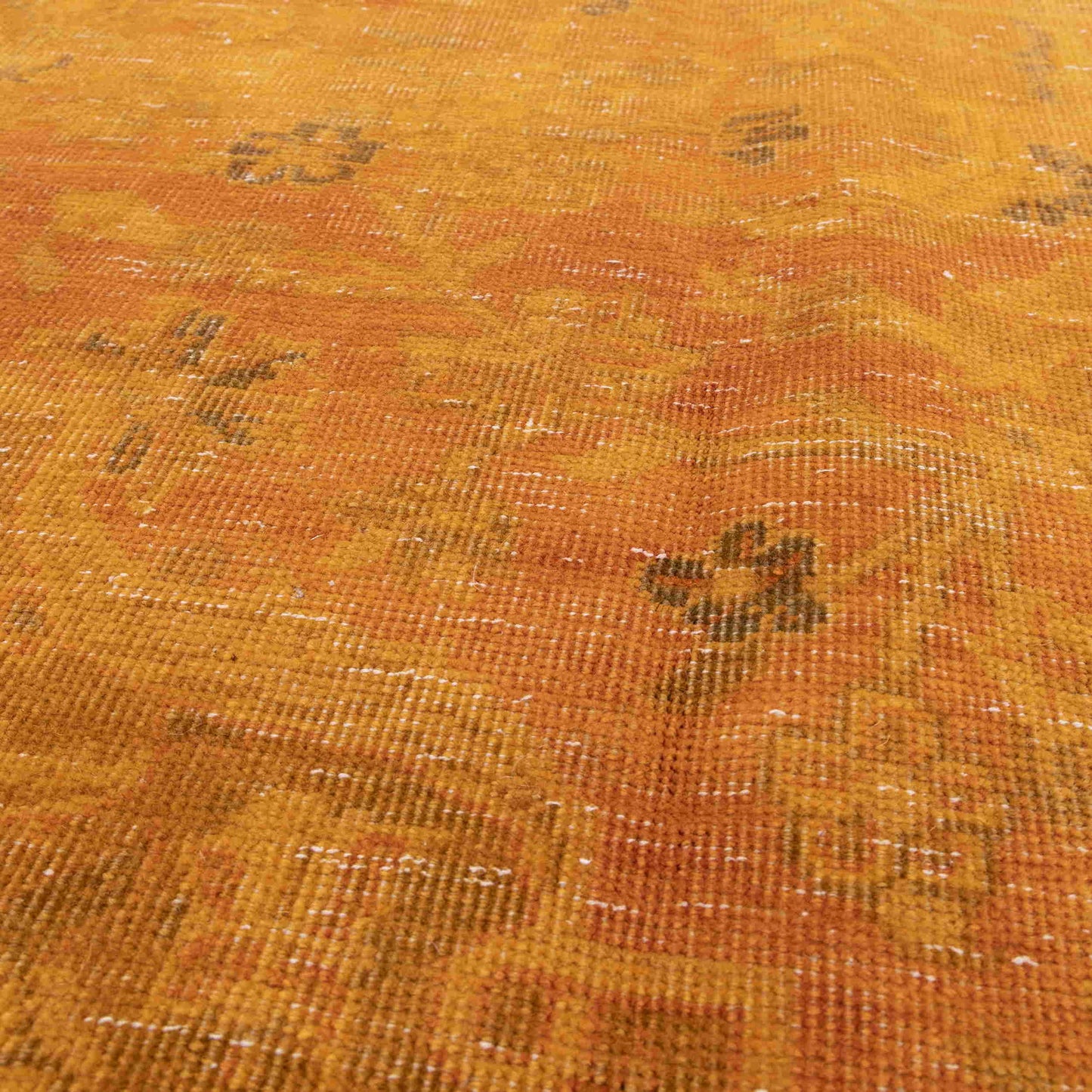 Oriental Rug Vintage Hand Knotted Wool On Cotton 280 x 407 Cm - 9' 3'' x 13' 5'' Orange C011 ER34