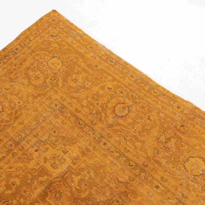 Oriental Rug Vintage Hand Knotted Wool On Cotton 280 x 407 Cm - 9' 3'' x 13' 5'' Orange C011 ER34