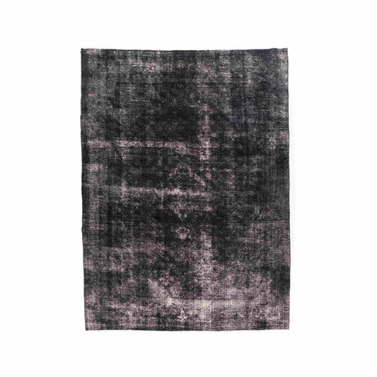 Oriental Rug Vintage Hand Knotted Wool On Cotton 283 x 377 Cm - 9' 4'' x 12' 5'' Black C002 ER34