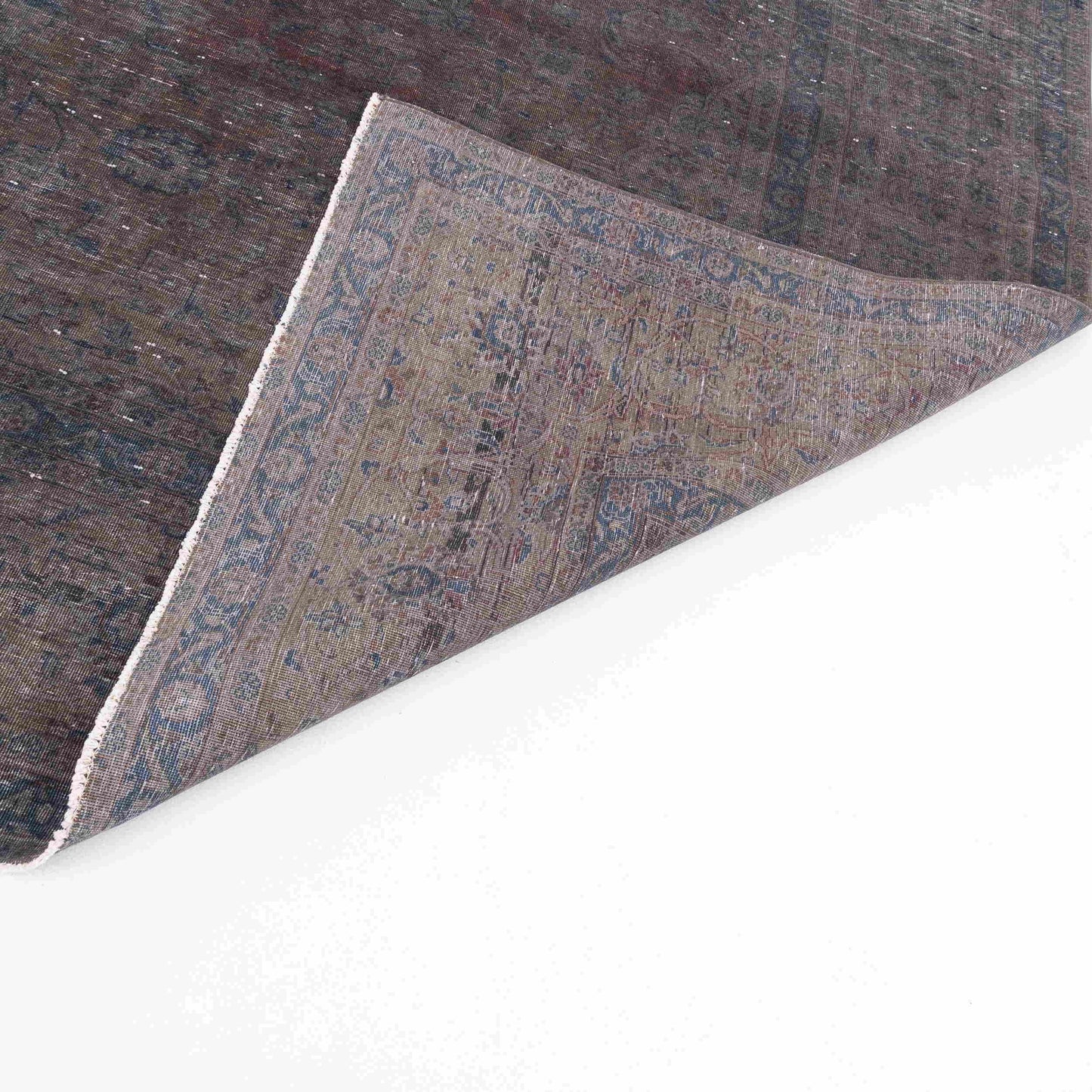 Oriental Rug Vintage Hand Knotted Wool On Cotton 283 x 391 Cm - 9' 4'' x 12' 10'' Brown C005 ER34