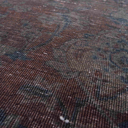 Oriental Rug Vintage Hand Knotted Wool On Cotton 283 x 391 Cm - 9' 4'' x 12' 10'' Brown C005 ER34