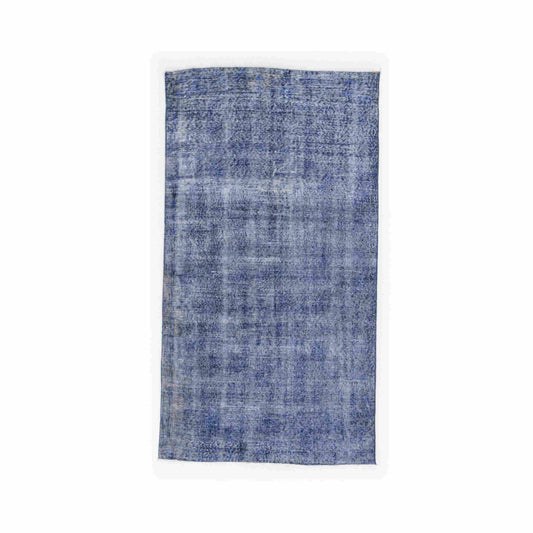 Oriental Rug Vintage Handmade Wool On Cotton 114 x 210 Cm - 4' 6'' x 6' 11'' Blue C010 ER01