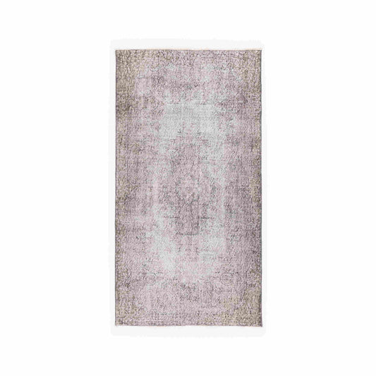 Oriental Rug Vintage Handmade Wool On Cotton 116 x 217 Cm - 3' 10'' x 7' 2'' Pink C004 ER01